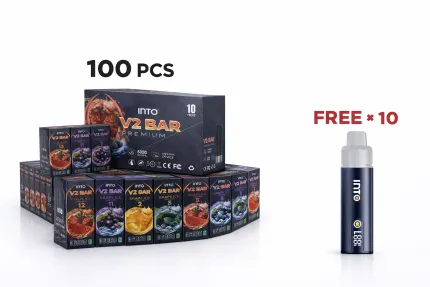 INTO V2 BAR POD 100 Packs Wholesale Bundle (With 10 Free Devices)